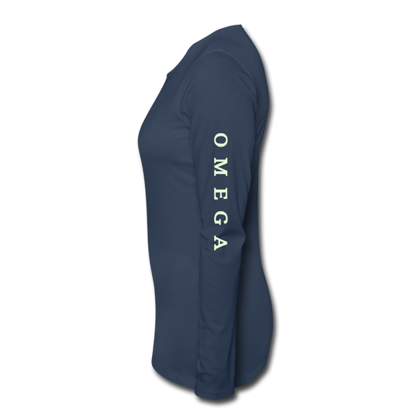 Alpha + Omega White Women's Premium Long Sleeve T-Shirt - navy