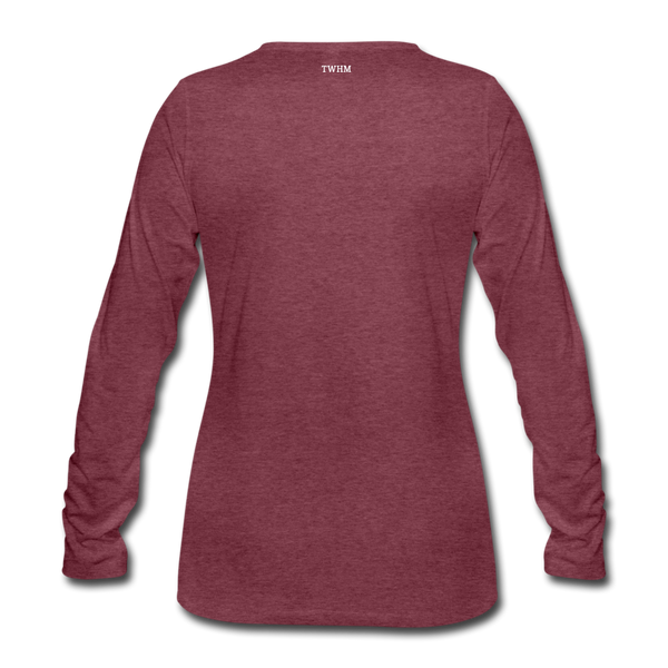 Alpha + Omega White Women's Premium Long Sleeve T-Shirt - heather burgundy