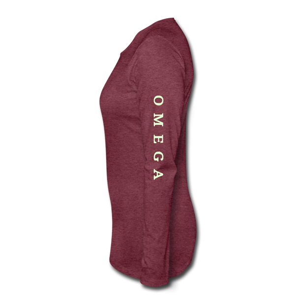 Alpha + Omega White Women's Premium Long Sleeve T-Shirt - heather burgundy