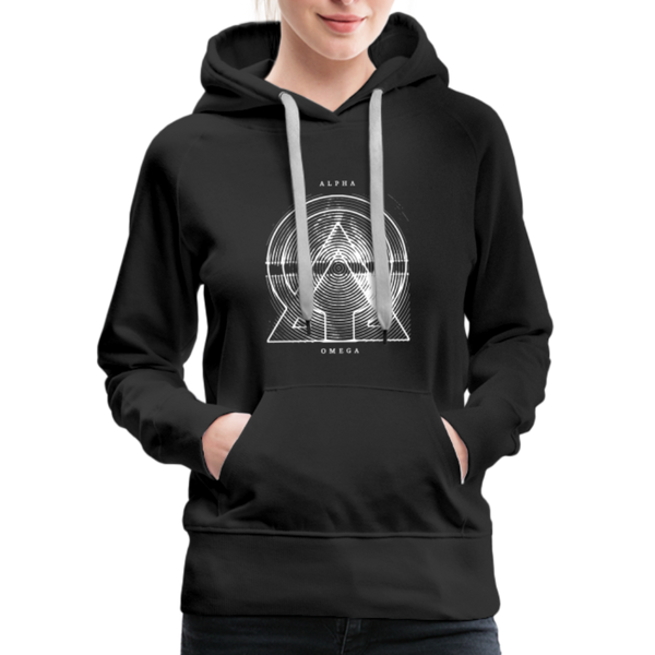 Alpha + Omega White Women’s Premium Hoodie - black