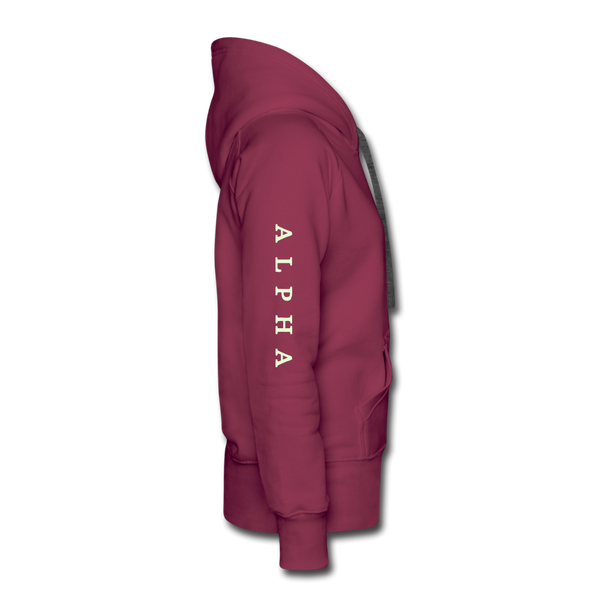 Alpha + Omega White Women’s Premium Hoodie - burgundy
