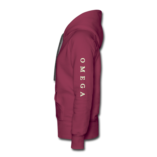 Alpha + Omega White Women’s Premium Hoodie - burgundy