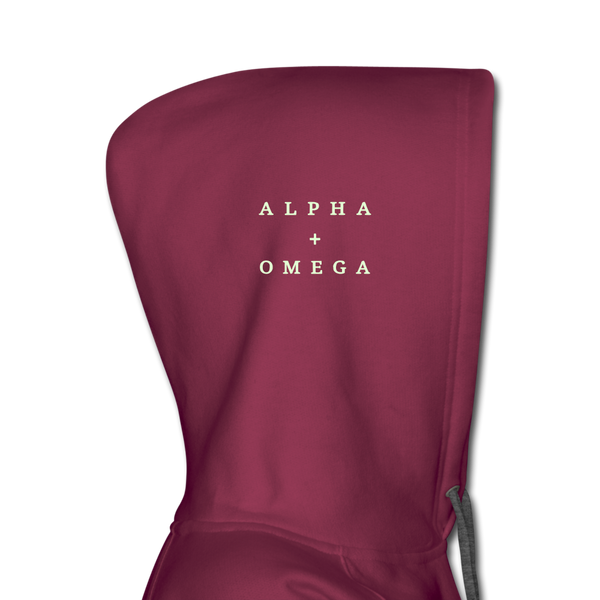 Alpha + Omega White Women’s Premium Hoodie - burgundy