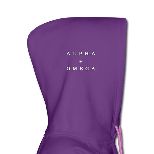 Alpha + Omega White Women’s Premium Hoodie - purple