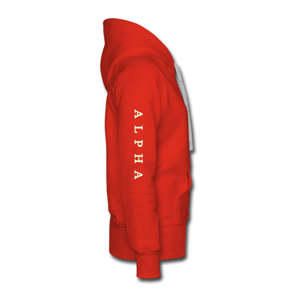 Alpha + Omega White Women’s Premium Hoodie - red