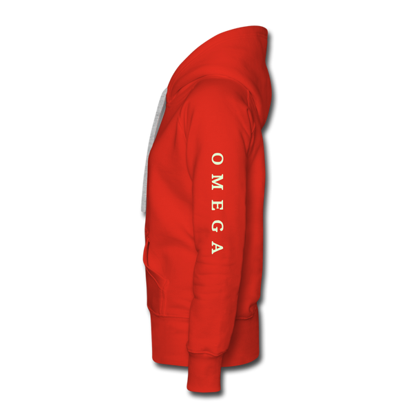 Alpha + Omega White Women’s Premium Hoodie - red