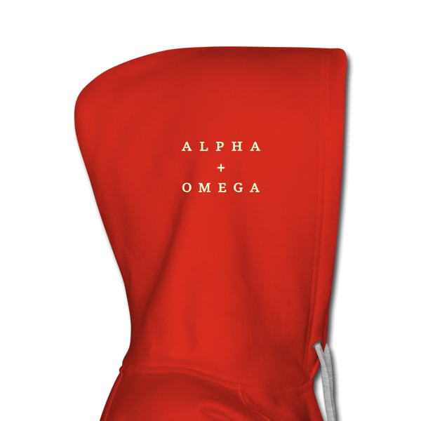 Alpha + Omega White Women’s Premium Hoodie - red
