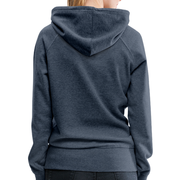 Alpha + Omega White Women’s Premium Hoodie - heather denim