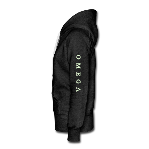 Alpha + Omega White Women’s Premium Hoodie - charcoal gray