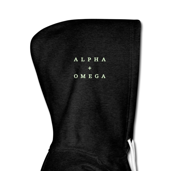 Alpha + Omega White Women’s Premium Hoodie - charcoal gray