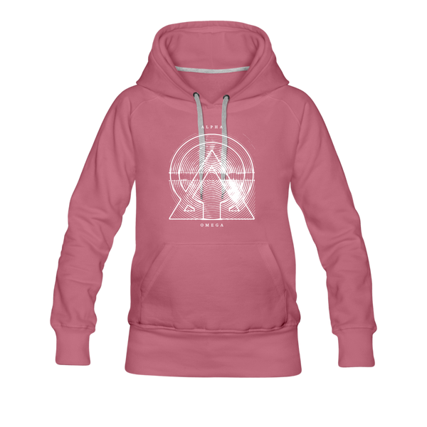Alpha + Omega White Women’s Premium Hoodie - mauve
