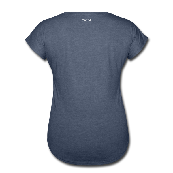 Alpha + Omega White Women's Tri-Blend V-Neck T-Shirt - navy heather