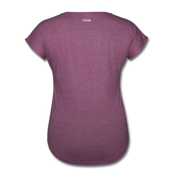 Alpha + Omega White Women's Tri-Blend V-Neck T-Shirt - heather plum