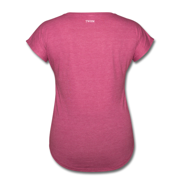 Alpha + Omega White Women's Tri-Blend V-Neck T-Shirt - heather raspberry