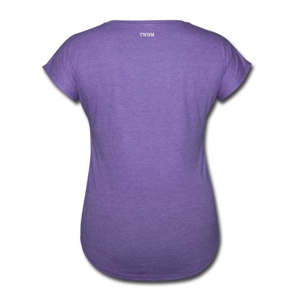 Alpha + Omega White Women's Tri-Blend V-Neck T-Shirt - purple heather