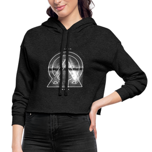 Alpha + Omega White Women's Cropped Hoodie - deep heather