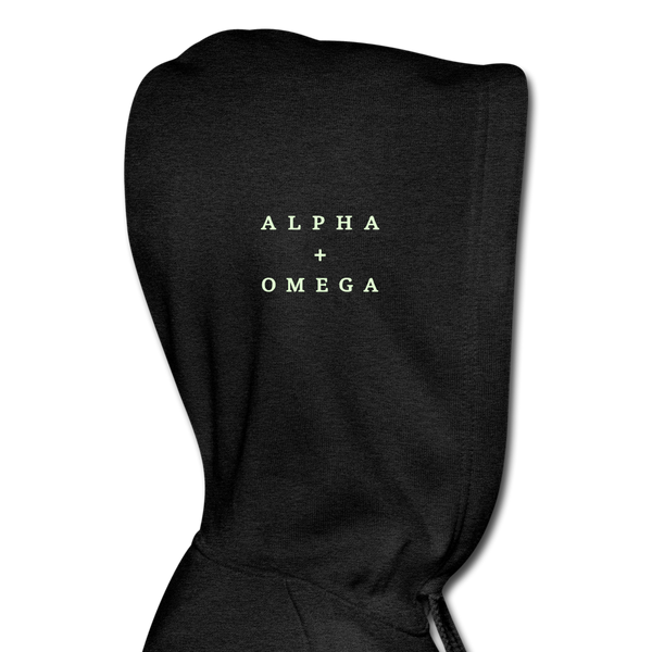 Alpha + Omega White Women's Cropped Hoodie - deep heather