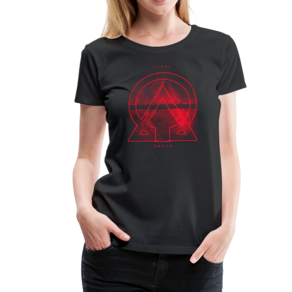 Alpha + Omega Red Women’s Premium T-Shirt - black