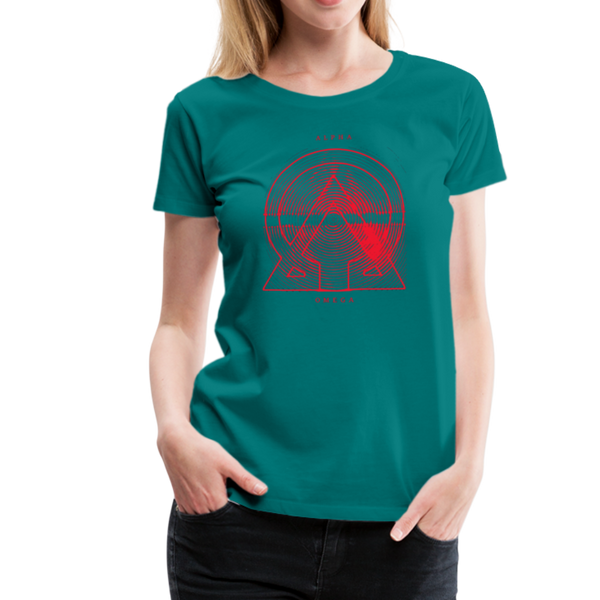 Alpha + Omega Red Women’s Premium T-Shirt - teal