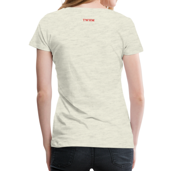 Alpha + Omega Red Women’s Premium T-Shirt - heather oatmeal