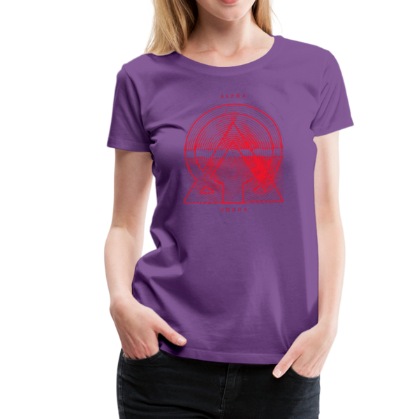 Alpha + Omega Red Women’s Premium T-Shirt - purple