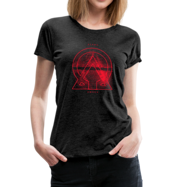 Alpha + Omega Red Women’s Premium T-Shirt - charcoal gray