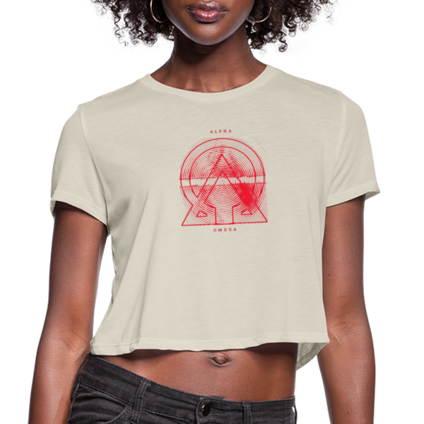 Alpha + Omega Red Women's Bella + Canvas Cropped T-Shirt - dust