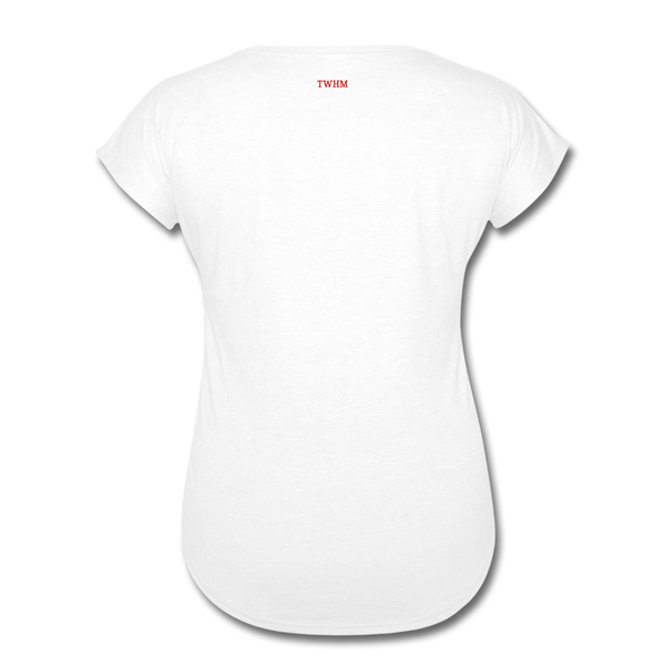 Alpha + Omega Red Women's Tri-Blend V-Neck T-Shirt - white