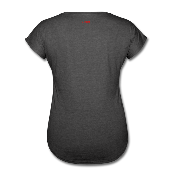 Alpha + Omega Red Women's Tri-Blend V-Neck T-Shirt - deep heather