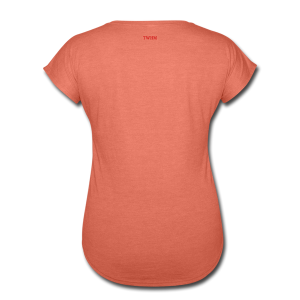 Alpha + Omega Red Women's Tri-Blend V-Neck T-Shirt - heather bronze