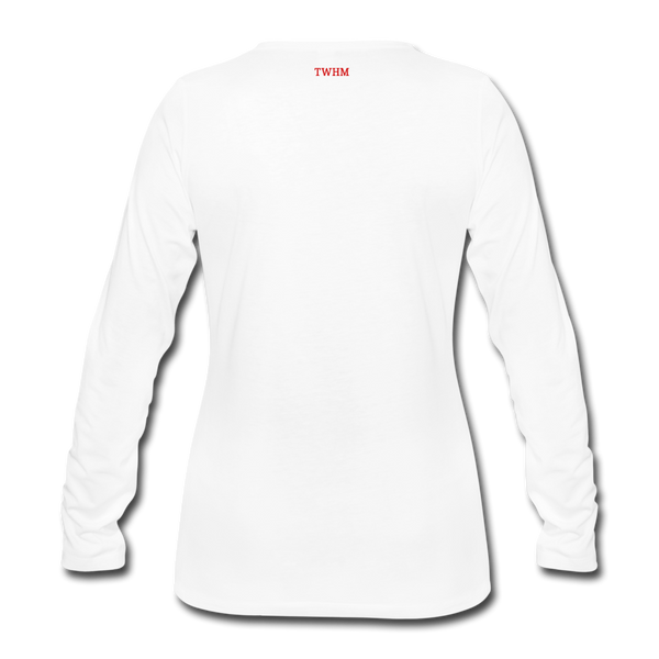 Alpha + Omega Red Women's Premium Long Sleeve T-Shirt - white