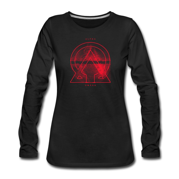 Alpha + Omega Red Women's Premium Long Sleeve T-Shirt - black