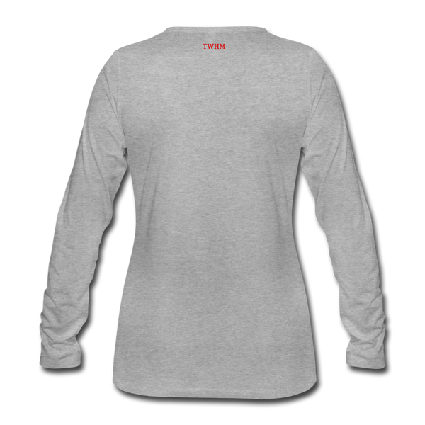 Alpha + Omega Red Women's Premium Long Sleeve T-Shirt - heather gray