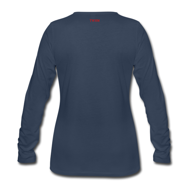 Alpha + Omega Red Women's Premium Long Sleeve T-Shirt - navy