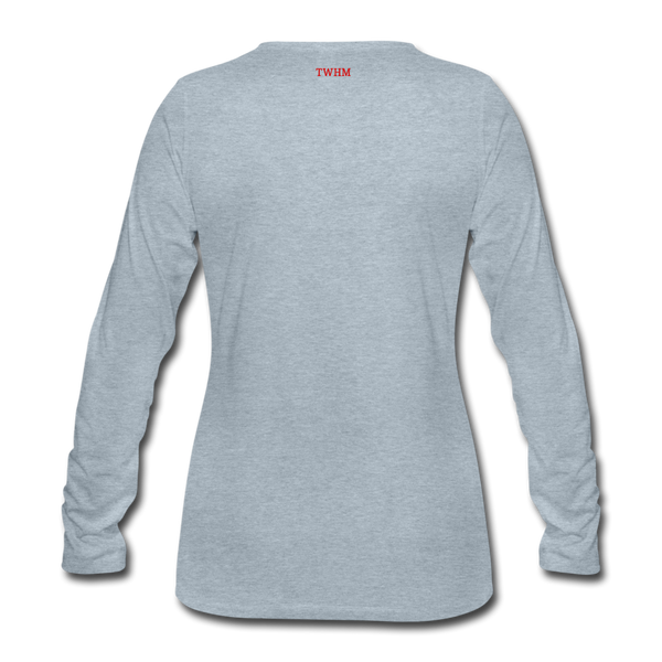 Alpha + Omega Red Women's Premium Long Sleeve T-Shirt - heather ice blue