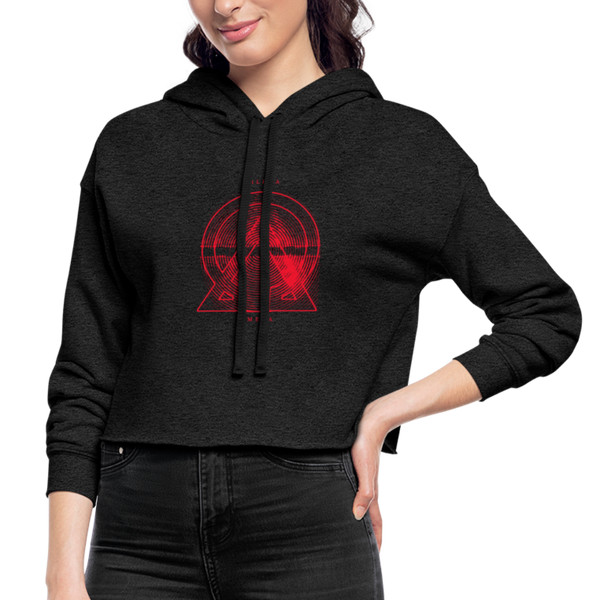 Alpha + Omega Red Women's Cropped Hoodie - deep heather