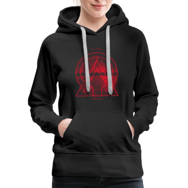 Alpha + Omega Red Women’s Premium Hoodie - black