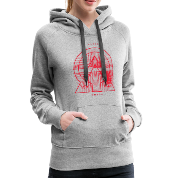 Alpha + Omega Red Women’s Premium Hoodie - heather gray