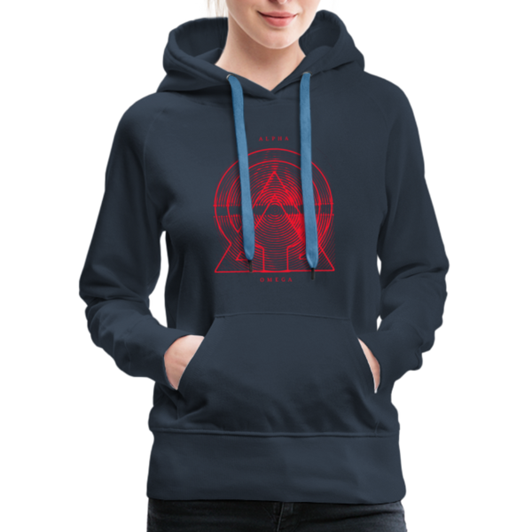 Alpha + Omega Red Women’s Premium Hoodie - navy