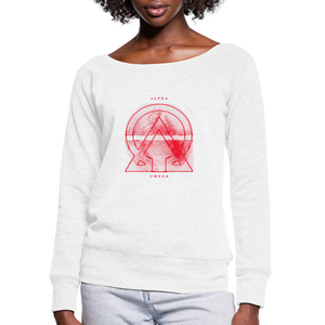 Alpha + Omega Red Women's Wideneck Sweatshirt - white