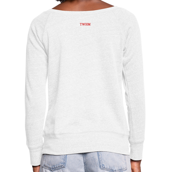 Alpha + Omega Red Women's Wideneck Sweatshirt - white