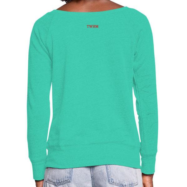 Alpha + Omega Red Women's Wideneck Sweatshirt - teal