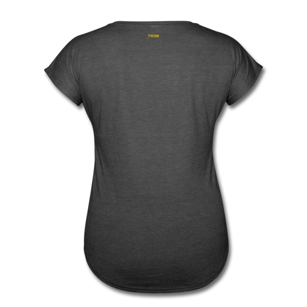 Alpha + Omega Fire Women's Tri-Blend V-Neck T-Shirt - deep heather