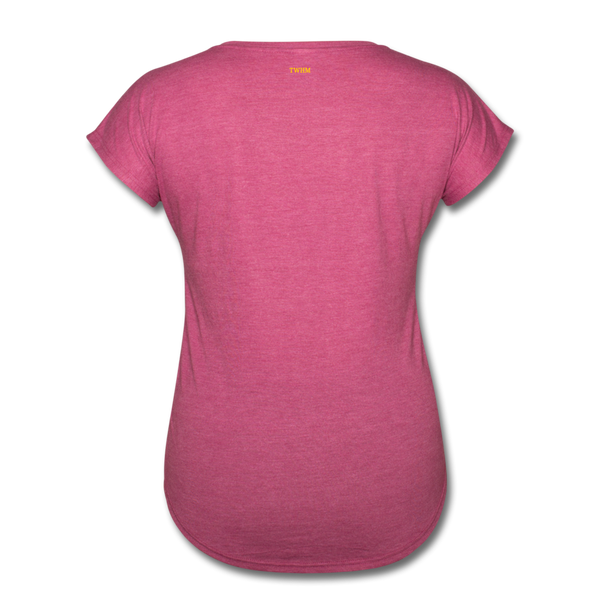 Alpha + Omega Fire Women's Tri-Blend V-Neck T-Shirt - heather raspberry