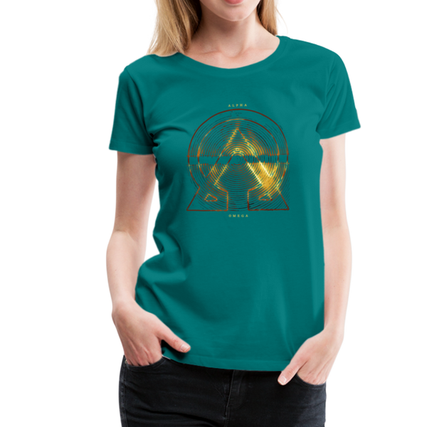 Alpha + Omega Fire Women’s Premium T-Shirt - teal