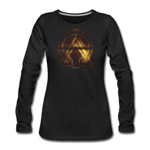 Alpha + Omega Fire Women's Premium Long Sleeve T-Shirt - black