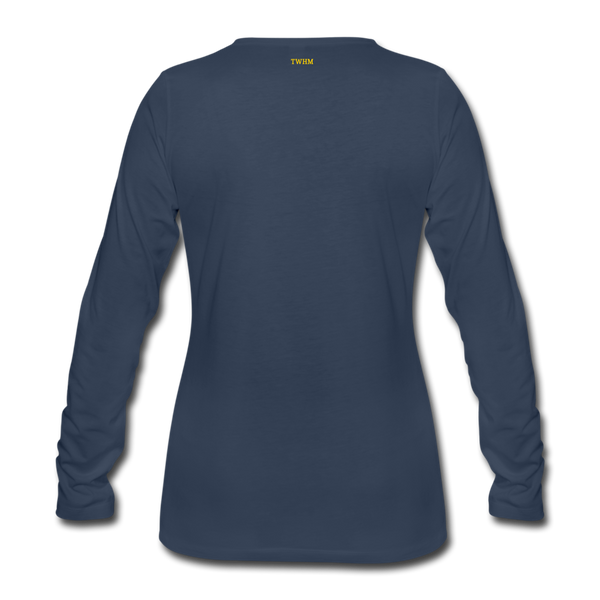 Alpha + Omega Fire Women's Premium Long Sleeve T-Shirt - navy