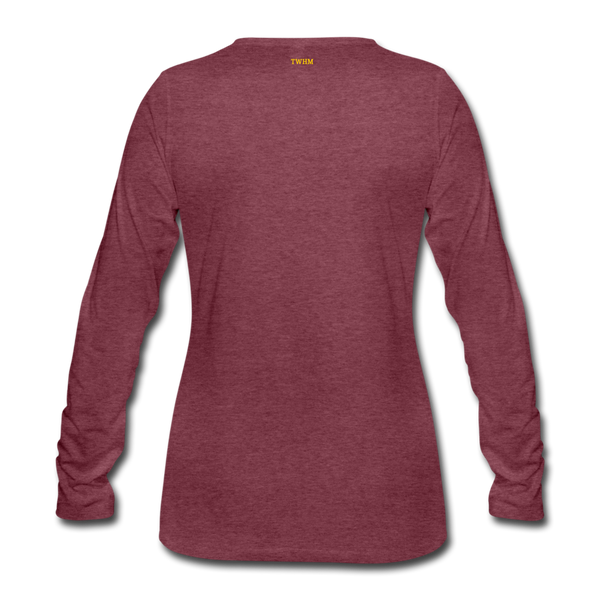 Alpha + Omega Fire Women's Premium Long Sleeve T-Shirt - heather burgundy