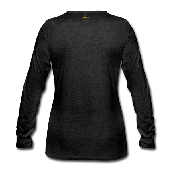 Alpha + Omega Fire Women's Premium Long Sleeve T-Shirt - charcoal gray