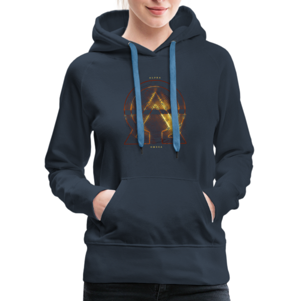 Alpha + Omega Fire Women’s Premium Hoodie - navy